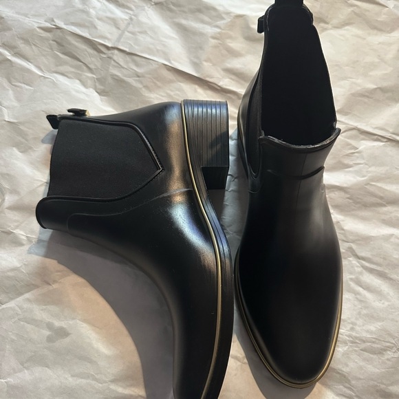 Kate Spade Black Ankle Booties with Gold Trim - Picture 9 of 14